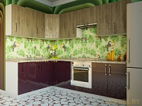 Модуль 1-1,6-2,6 (дуб корбридж серый/фиолетовый)