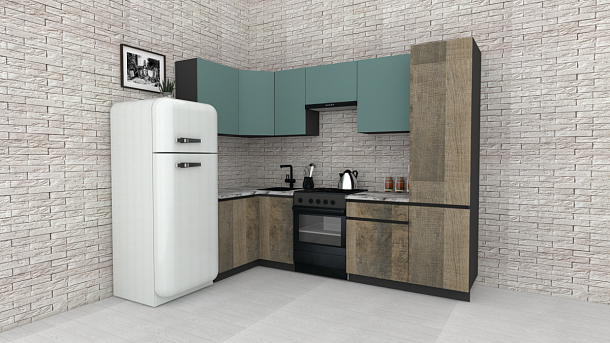 Эко-7 1.2x2.6 левая (сумеречный голубой/дуб гранж песочный/ст.альберика)