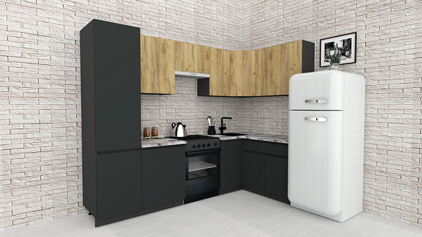 Эко-7 1.4x2.6 правая (дуб крафт золотой/антрацит/ст.альберика)