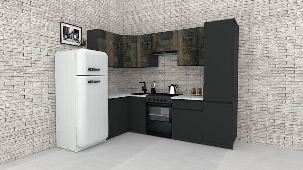 Эко-7 1.2x2.6 левая (дуб гранж колониальный/антрацит/ст.мрамор итальянский)