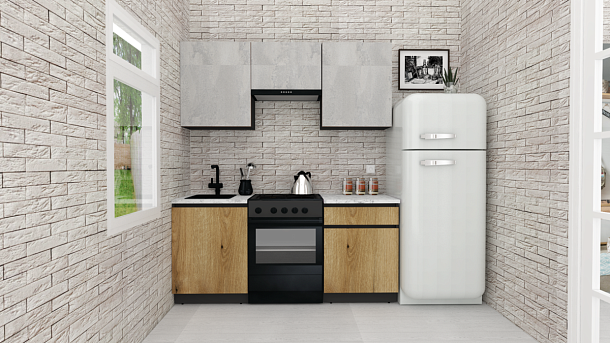 Эко-7 1.7 (бетонный камень/дуб эвок прибрежный/ст.мрамор итальянский)