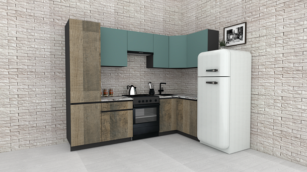 Эко-8 1.2x2.7 правая (белый фасадный/ст.золотистый дуб)