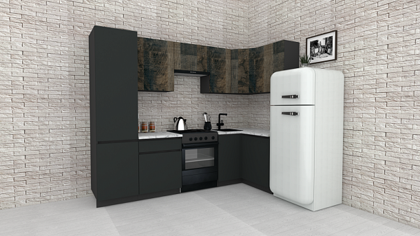 Эко-8 1.2x2.7 правая (дуб гранж колониальный/антрацит/ст.мрамор)