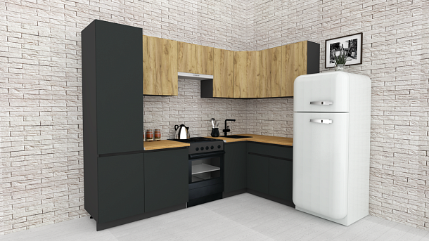 Эко-8 1.4x2.7 правая (дуб крафт золотой/антрацит/ст.золотистый дуб)