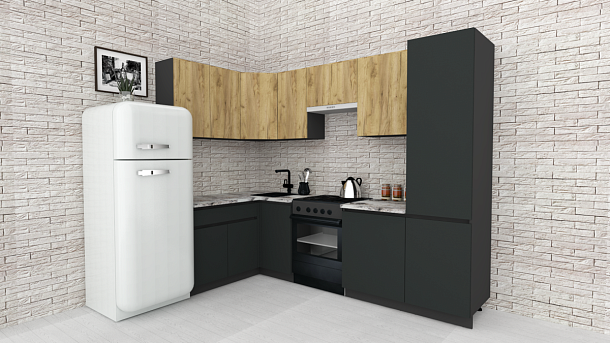 Эко-7 1.4x2.6 левая (дуб крафт золотой/антрацит/ст.альберика)