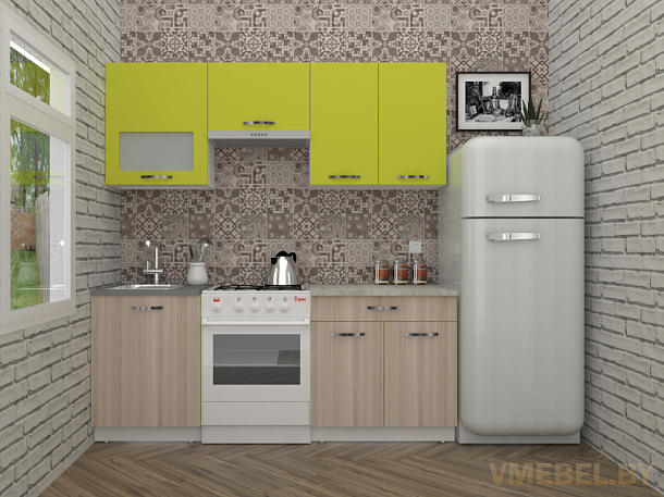 Эко 6-2.0 (ясень шимо светлый/ зеленый лайм)