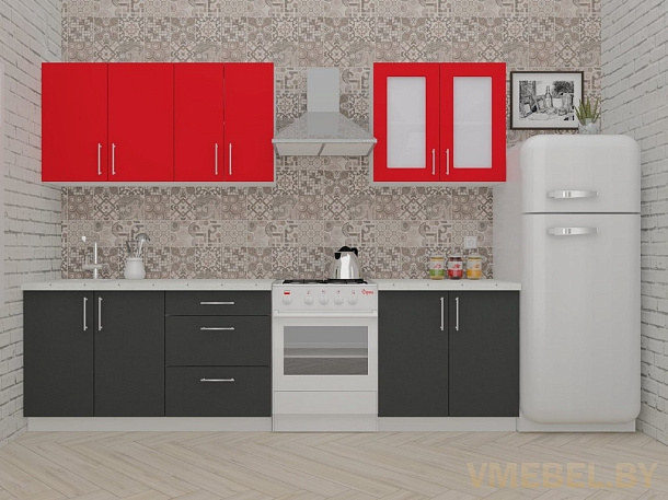 ВерсоЛайн 1-2.2 (антрацит/ красный чили)