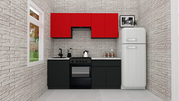 Эко-7 1.9 (красный чили/антрацит/ст.мрамор итальянский)